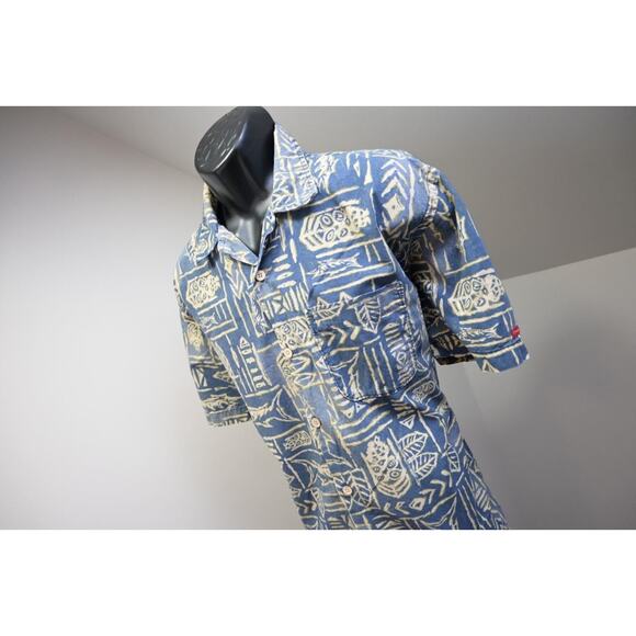 VTG Abercrombie & Fitch Aztec Tribal Southwest Hawaiian Shirt Mens Sz Large - Picture 3 of 10